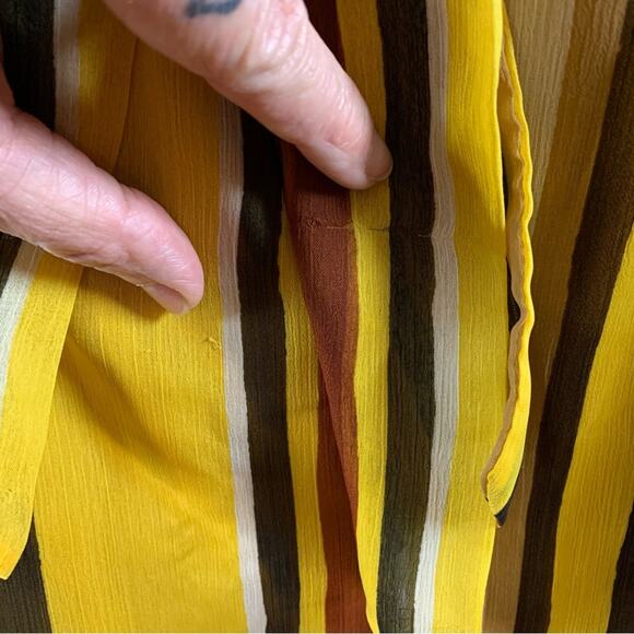 NY & Co. Womens Chiffon Halter Top Sz S Retro Striped Neck Tie Secretary Office - Picture 11 of 12
